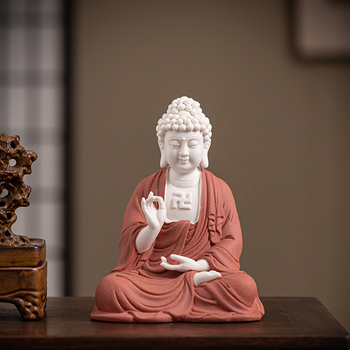 Keramické sošky Vairocana a Shakyamuni Budhu pre obývaciu izbu a vstupnú halu, zen-inšpirovaný čínskeho štýlu dekorácie