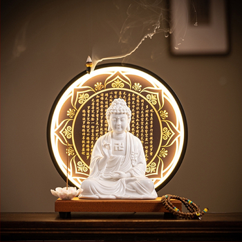 Keramické sošky Vairocana a Shakyamuni Budhu pre obývaciu izbu a vstupnú halu, zen-inšpirovaný čínskeho štýlu dekorácie
