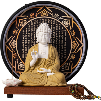 Keramické sošky Vairocana a Shakyamuni Budhu pre obývaciu izbu a vstupnú halu, zen-inšpirovaný čínskeho štýlu dekorácie