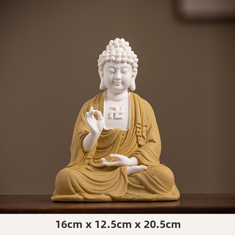 Keramické sošky Vairocana a Shakyamuni Budhu pre obývaciu izbu a vstupnú halu, zen-inšpirovaný čínskeho štýlu dekorácie