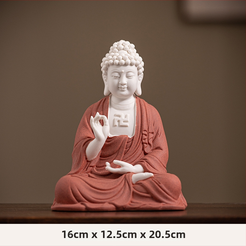 Keramické sošky Vairocana a Shakyamuni Budhu pre obývaciu izbu a vstupnú halu, zen-inšpirovaný čínskeho štýlu dekorácie