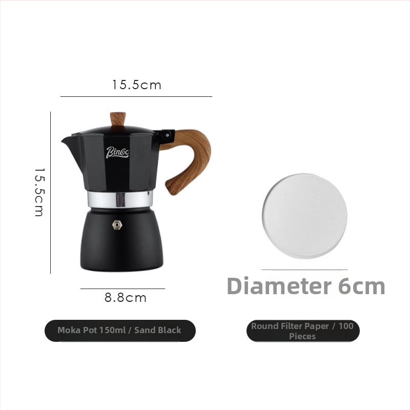 Bincoo Talianska moka pot na kávu, kompaktný domáci kávovar, súprava príslušenstva pre kávu