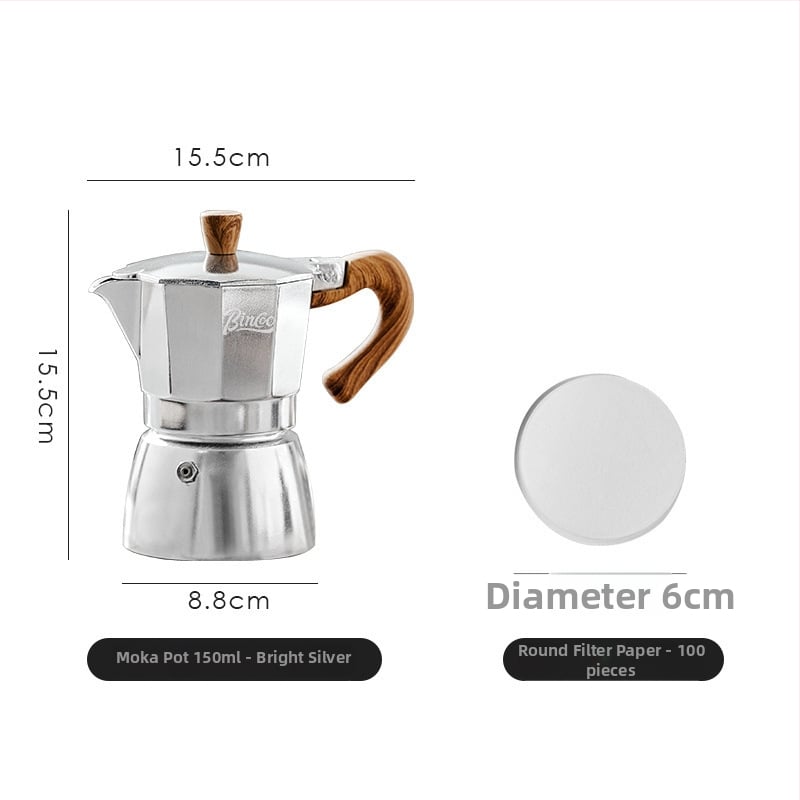 Bincoo Talianska moka pot na kávu, kompaktný domáci kávovar, súprava príslušenstva pre kávu