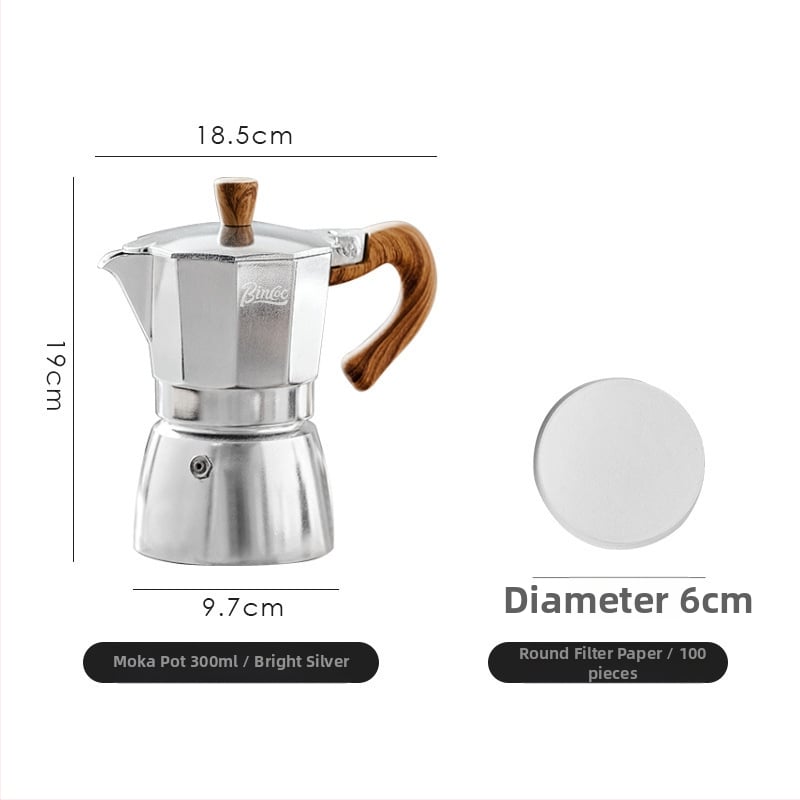 Bincoo Talianska moka pot na kávu, kompaktný domáci kávovar, súprava príslušenstva pre kávu