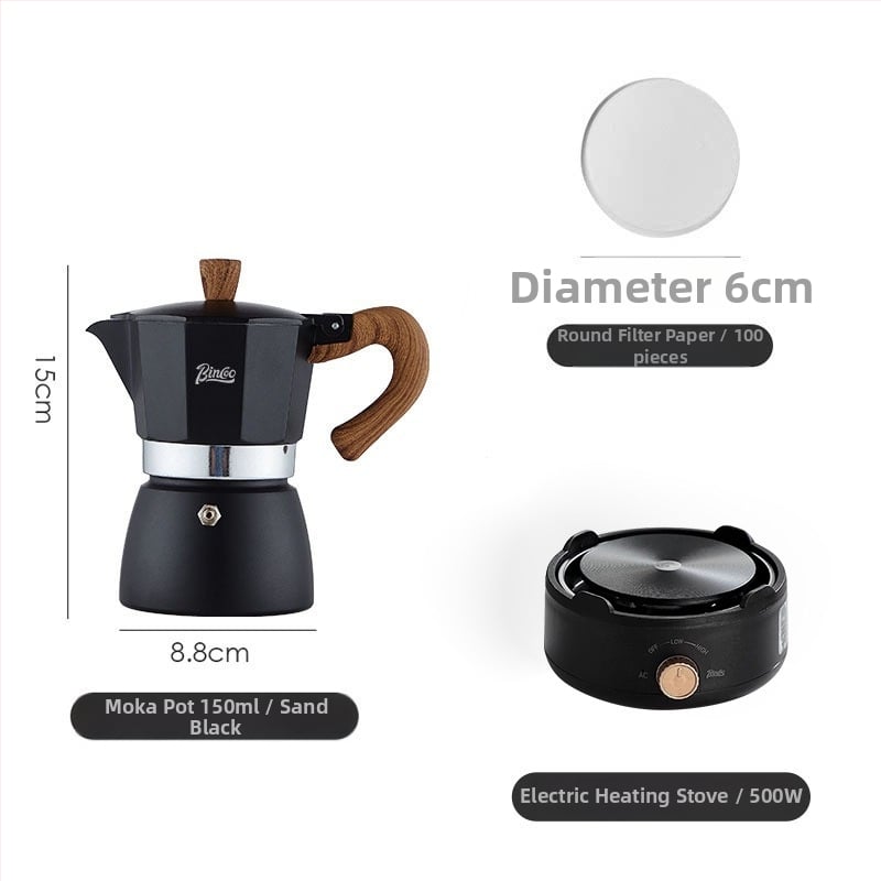 Bincoo Talianska moka pot na kávu, kompaktný domáci kávovar, súprava príslušenstva pre kávu