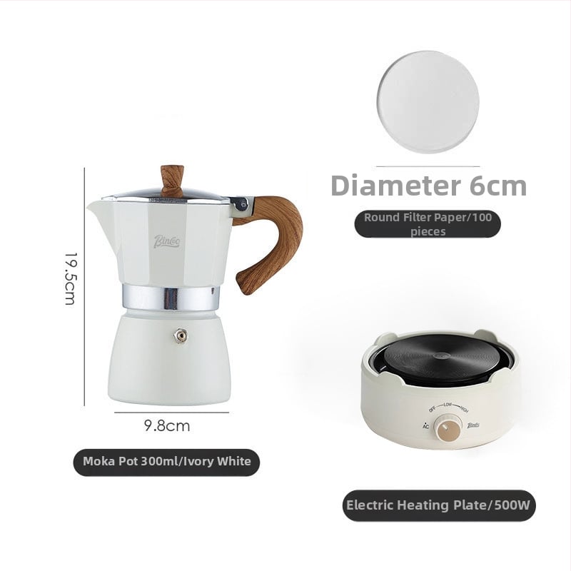 Bincoo Talianska moka pot na kávu, kompaktný domáci kávovar, súprava príslušenstva pre kávu