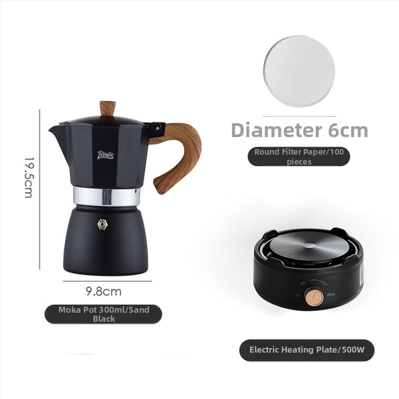 Bincoo Talianska moka pot na kávu, kompaktný domáci kávovar, súprava príslušenstva pre kávu