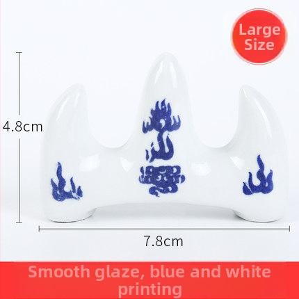 Modro-biely porcelánový stojan na perá s dizajnom kvetinovej glazúry horského vrchu, keramický stojan na perá do kancelárie