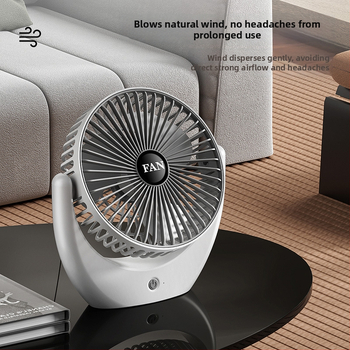 USB stolný ventilátor s vstavanou batériou, tichý a prenosný, 3 rýchlosti