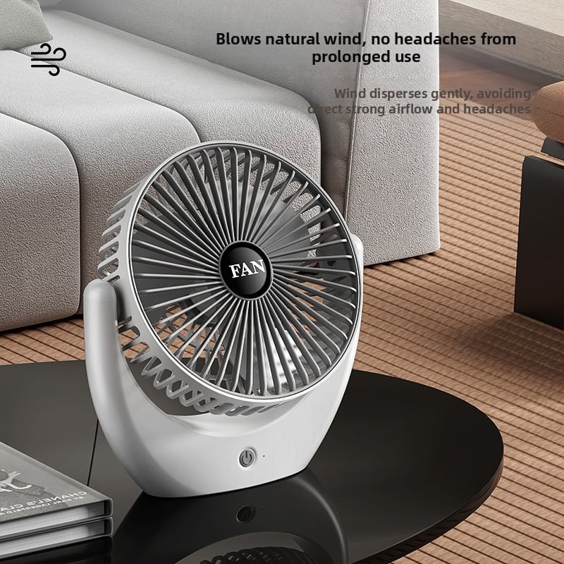 USB stolný ventilátor s vstavanou batériou, tichý a prenosný, 3 rýchlosti
