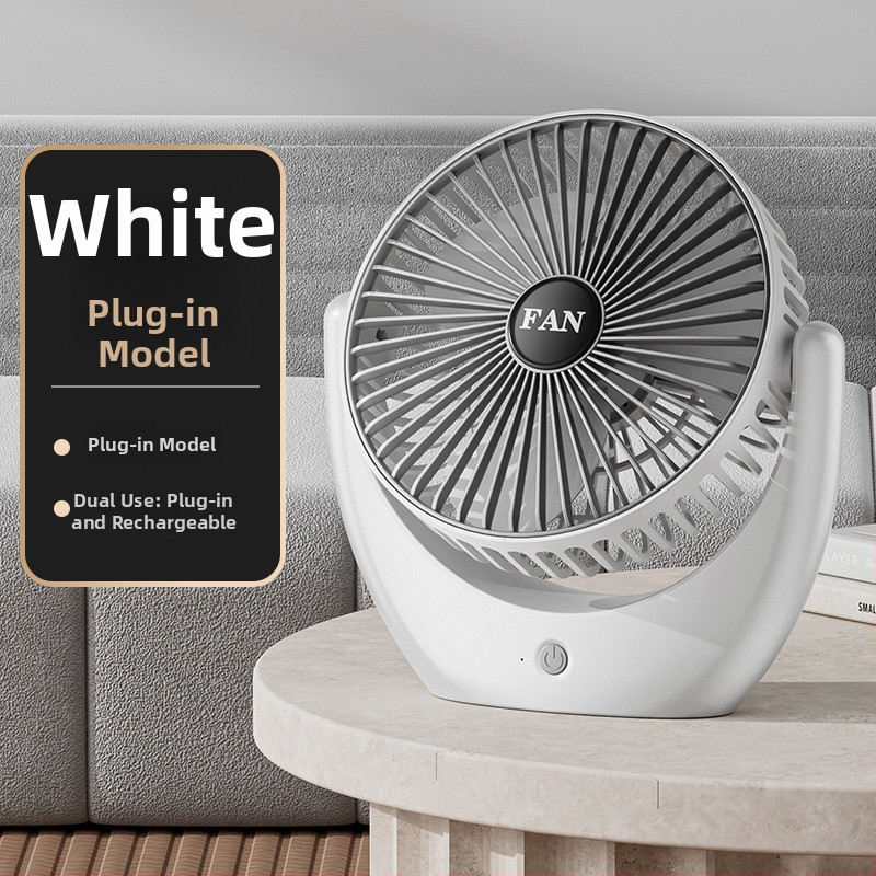 USB stolný ventilátor s vstavanou batériou, tichý a prenosný, 3 rýchlosti