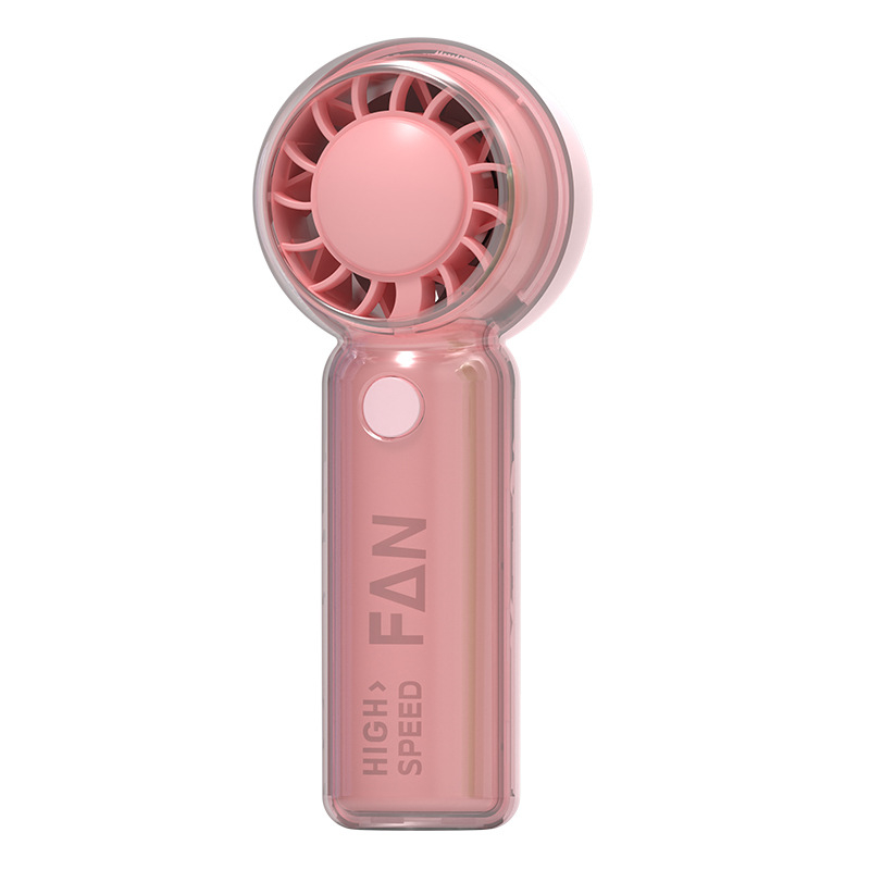 Priehľadný ručný ventilátor s roztomilým kresleným zvieratkom, USB nabíjanie, prenosný mini ventilátor pre študentov