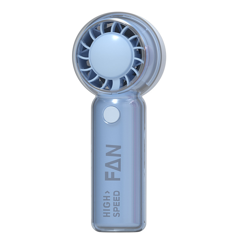 Priehľadný ručný ventilátor s roztomilým kresleným zvieratkom, USB nabíjanie, prenosný mini ventilátor pre študentov