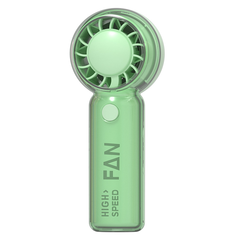 Priehľadný ručný ventilátor s roztomilým kresleným zvieratkom, USB nabíjanie, prenosný mini ventilátor pre študentov