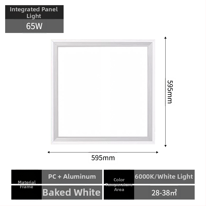Integrované LED ploché panelové svietidlo na strop, 600×600 mm, hliníkové puzdro, nie stmievateľné, životnosť 30 000 h