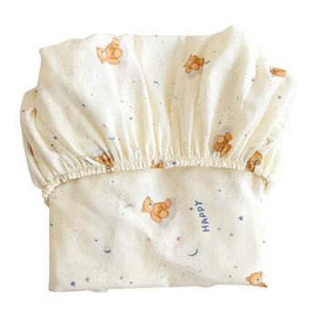 Nou-născut bebeluș: 100% bumbac, clasă A, cearșaf cu elastic, tifon pentru saltea, set de pat pentru copii cu husă de pat și cearșaf patchwork