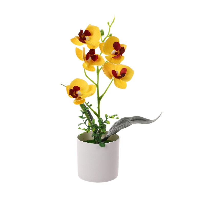 Phalaenopsis umelá orchidea – stolová ozdoba, plastová dekoratívna rastlina, rekvizita na fotografovanie, kancelárska dekorácia