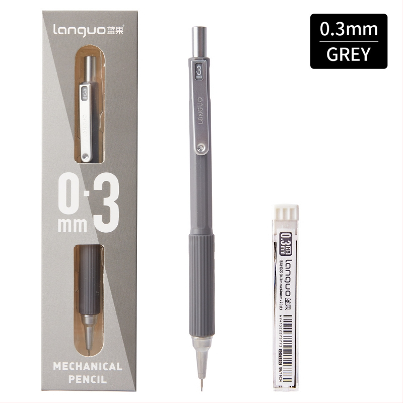 Kovový mechanický ceruzka 0.5 mm s ergonómickým dizajnom nízkeho ťažiska a tlačidlovým posúvaním grafitu