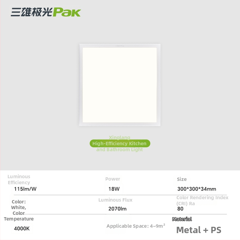 Hliníkový stropný LED panel 30x30 a 36x60, do kuchyne a kúpeľne, Sanxiong Aurora