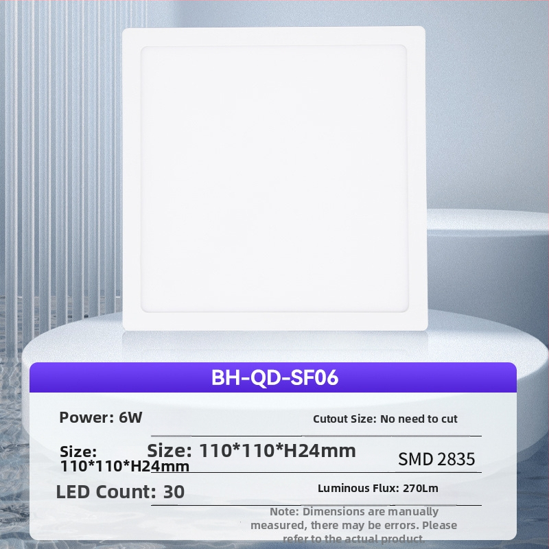 Ultra tenký povrchovo montovaný LED panel svetlo so tri farebné odtiene, integrovaný do stropu pre chodby a kancelárie.