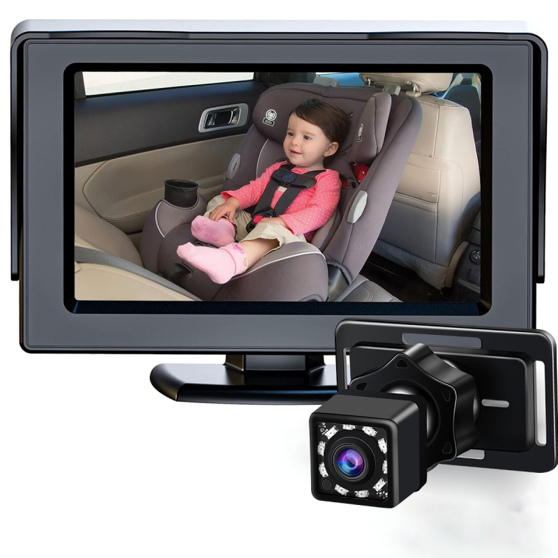 4,3-inčni HD noćni vid auto monitor za bebe s kamerom ogledala