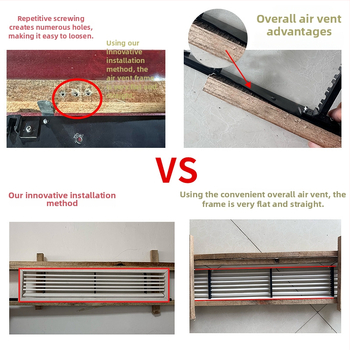 Bezramová lamelová mriežka výstupu centrálnej klimatizácie a spätného ventilu vzduchu, ABS plast