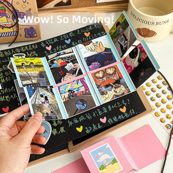 DIY fotoalbum s akordeónovým zložením, ručne vyrobené pamätné album pre páry a najlepšie kamarátky, darček k narodeninám