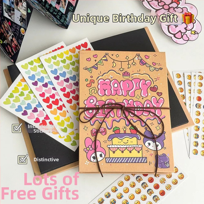 DIY fotoalbum s akordeónovým zložením, ručne vyrobené pamätné album pre páry a najlepšie kamarátky, darček k narodeninám