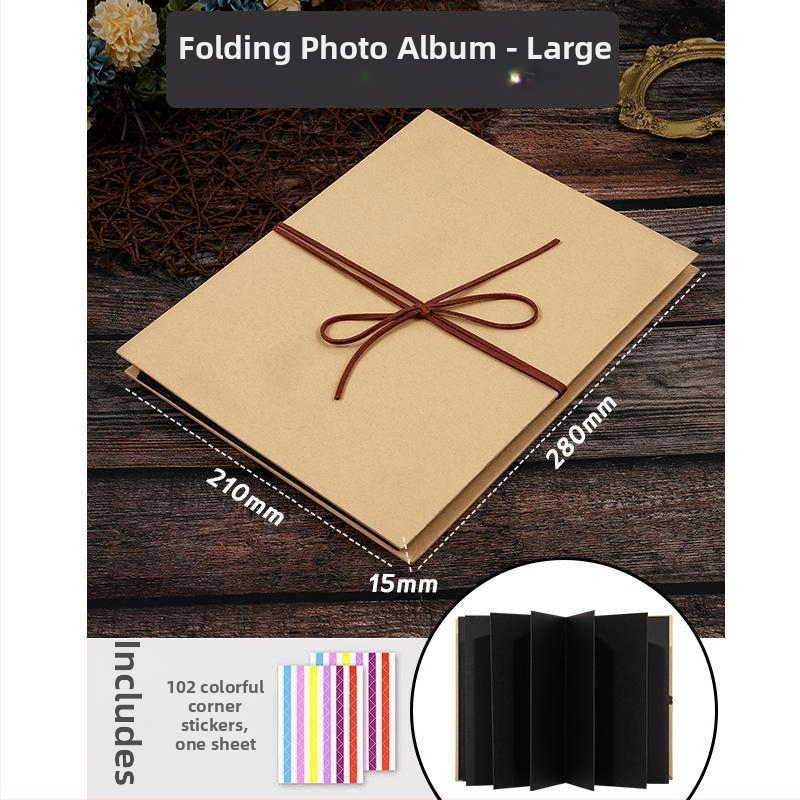 DIY fotoalbum s akordeónovým zložením, ručne vyrobené pamätné album pre páry a najlepšie kamarátky, darček k narodeninám