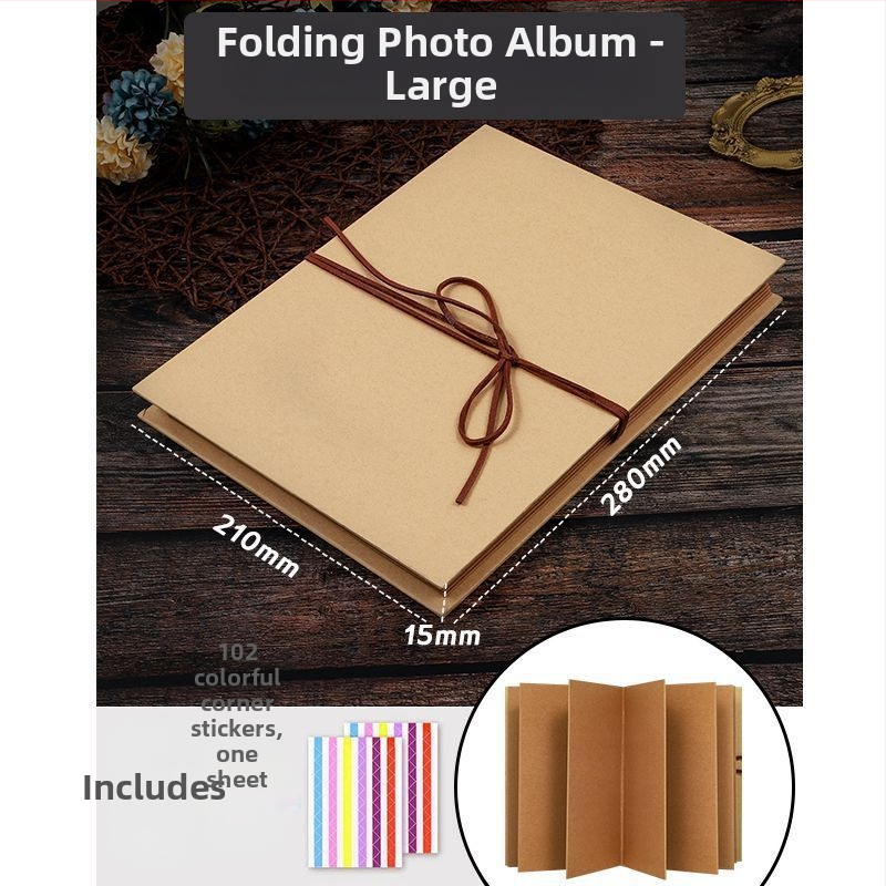 DIY fotoalbum s akordeónovým zložením, ručne vyrobené pamätné album pre páry a najlepšie kamarátky, darček k narodeninám