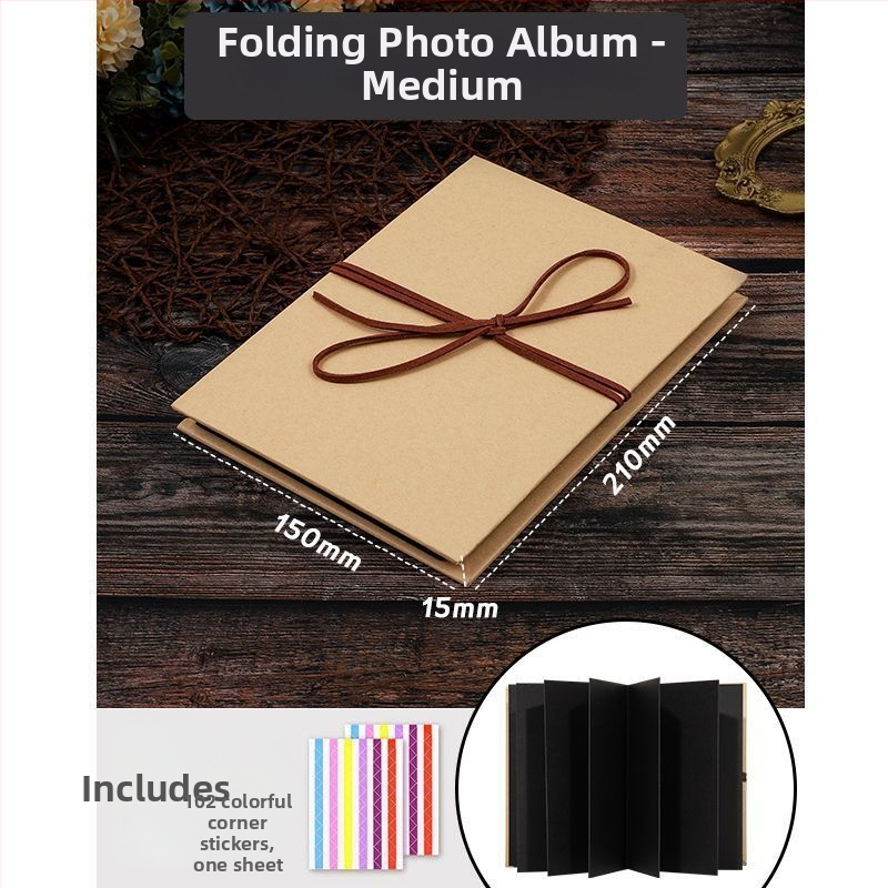 DIY fotoalbum s akordeónovým zložením, ručne vyrobené pamätné album pre páry a najlepšie kamarátky, darček k narodeninám