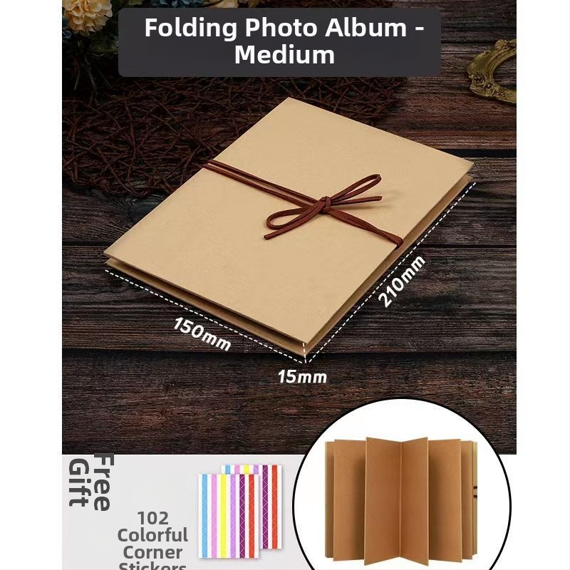 DIY fotoalbum s akordeónovým zložením, ručne vyrobené pamätné album pre páry a najlepšie kamarátky, darček k narodeninám
