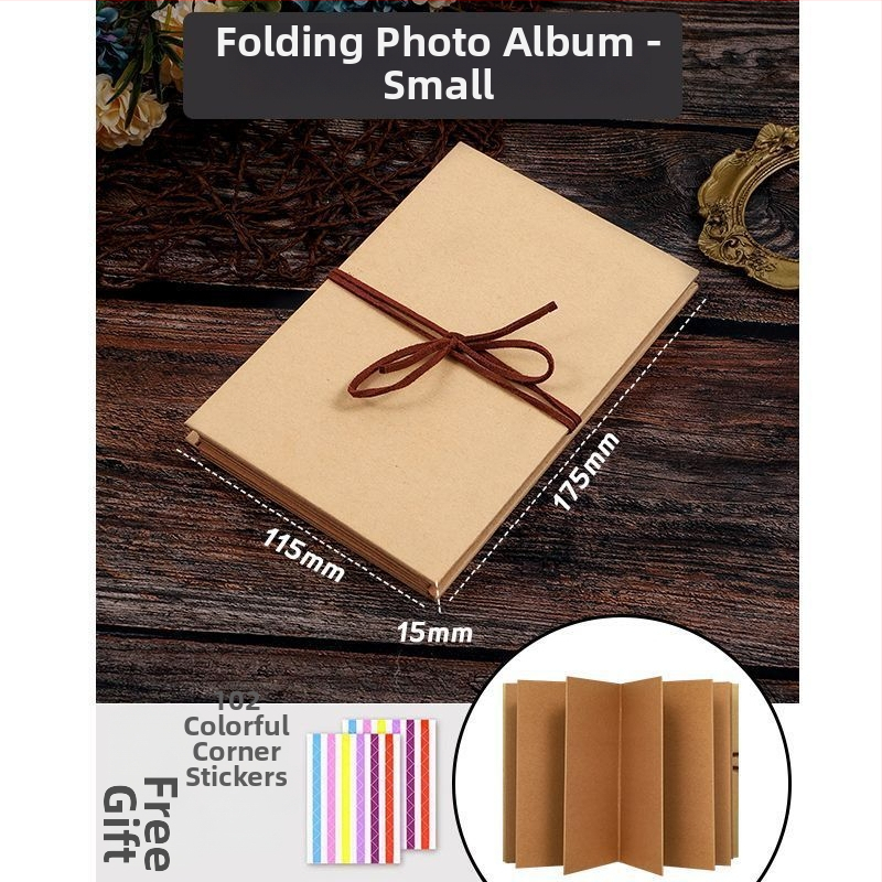 DIY fotoalbum s akordeónovým zložením, ručne vyrobené pamätné album pre páry a najlepšie kamarátky, darček k narodeninám
