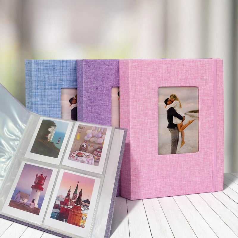 Polaroid fotoalbum s textilným obalom, 3-palcový, 26 vnútorných strán, lepiace viazanie