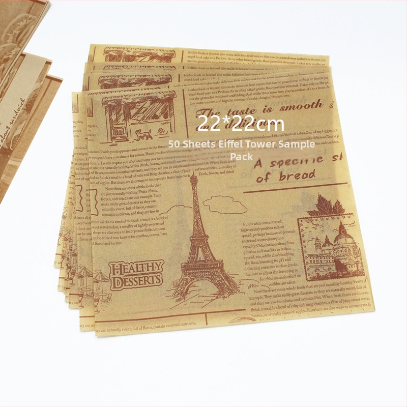 Pečiaci papier s retro vzorom anglického novinového vzoru, olejom odolný, vysokoteplotný, so silikónovým povlakom, 40 g/m²