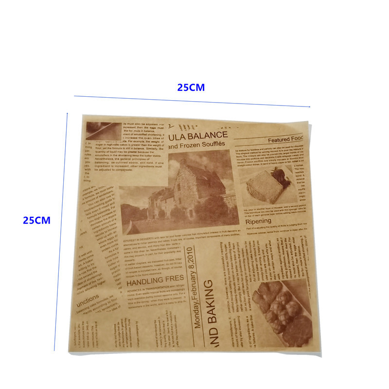 Pečiaci papier s retro vzorom anglického novinového vzoru, olejom odolný, vysokoteplotný, so silikónovým povlakom, 40 g/m²