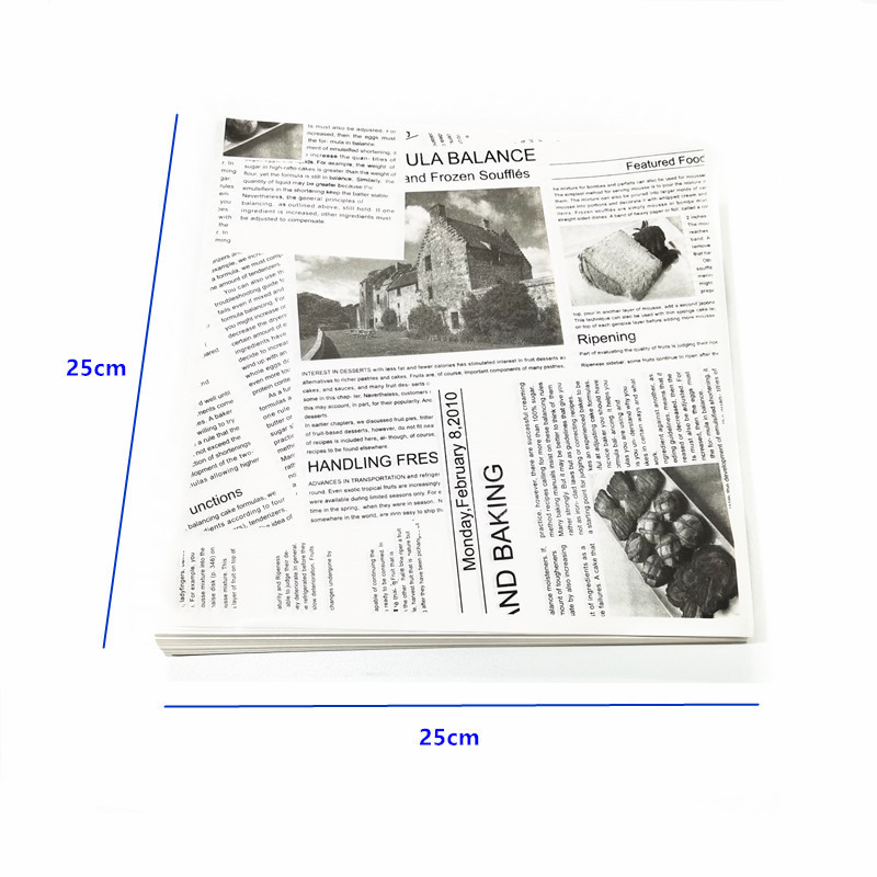 Pečiaci papier s retro vzorom anglického novinového vzoru, olejom odolný, vysokoteplotný, so silikónovým povlakom, 40 g/m²