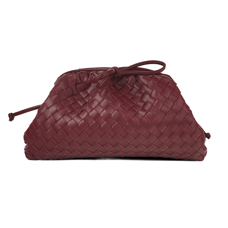 Velika Dumpling torba od PU kože, Cloud-Weave dizajn, velika kapaciteta, magnetska kopča