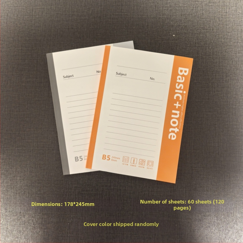 Notebook s mäkkým krytom, formáty B5 a A5, kancelársky zápisník, denník a plánovač