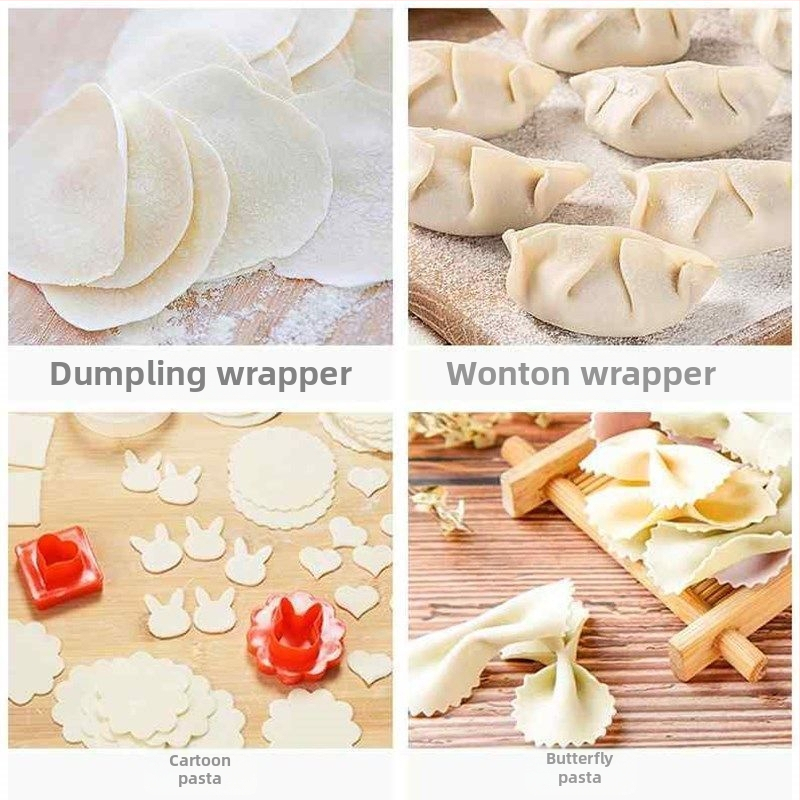 Domáca ručná mašina na rezance, kompaktný viacúčelový valček na cesto s nastaviteľnými stupňami, stroj na pláty na knedle a wonton.