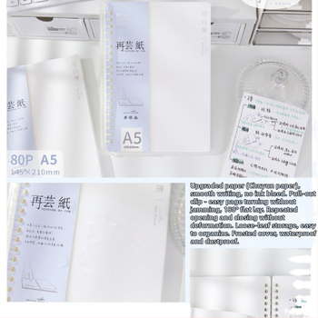 Pick up the light Reed paper A5 σημειωματάριο με σπειροδεμένο δέσιμο, φορητό με πλευρικό άνοιγμα