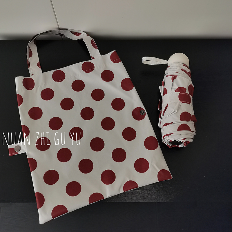 Ženski kišobran s dugom drškom, retro stil s velikim točkama na polka, prav štap, ojačan, otporan na vjetar, dvostruka upotreba za sunce i kišu, UV zaštita, automatsko sjenilo