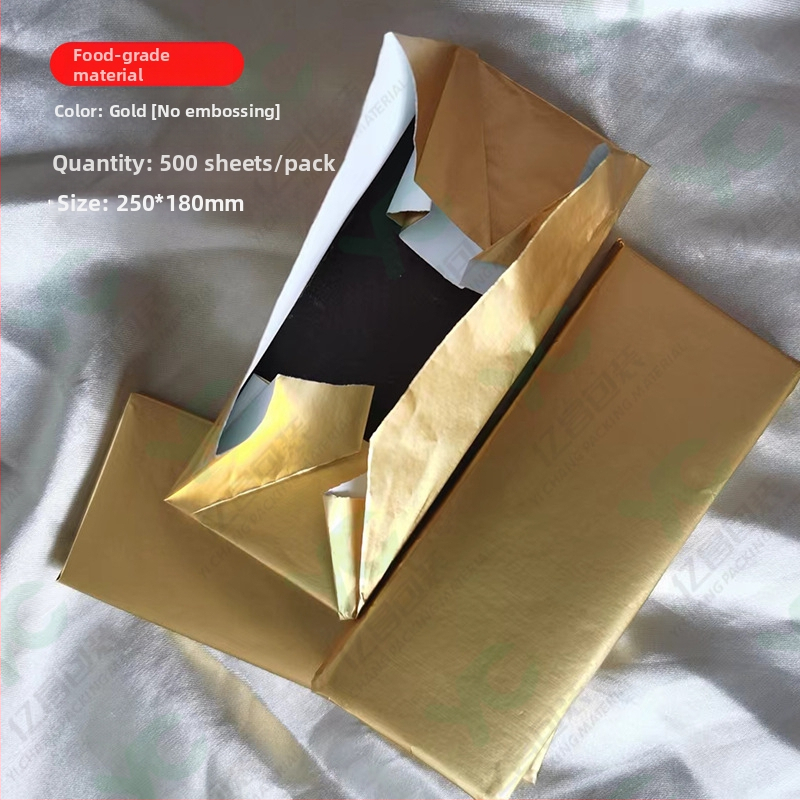 Potravinársky hlinírový fóliový papier na balenie čokolády, ručne vyrábané veľké listy, zlatá a strieborná fólia, kompozitný papier na balenie sezamových guličiek