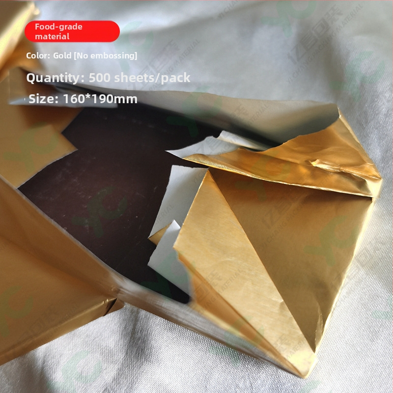 Potravinársky hlinírový fóliový papier na balenie čokolády, ručne vyrábané veľké listy, zlatá a strieborná fólia, kompozitný papier na balenie sezamových guličiek