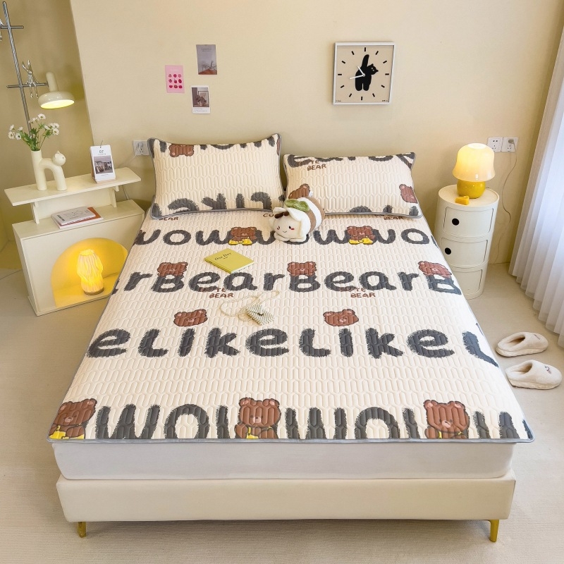 3-dielny latexový chladiaci set na matrac, pranie v práčke, chladiaca plocha z ľadového hodvábu, letný domáci textil