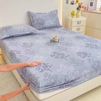 Jednoposteľný priliehavý plachtový obal s celým obvodom, prachotesná ochrana, čistá bavlna, matovaný povrch, hrubší, protisklzový, vhodný do študentskej izby