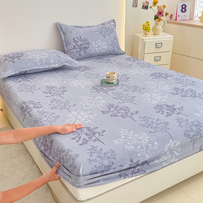 Jednoposteľný priliehavý plachtový obal s celým obvodom, prachotesná ochrana, čistá bavlna, matovaný povrch, hrubší, protisklzový, vhodný do študentskej izby