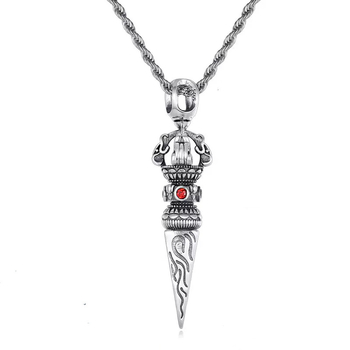S925 sterling srebrni Vajra privjesak za ogrlicu, retro stil, muški modni dodatak