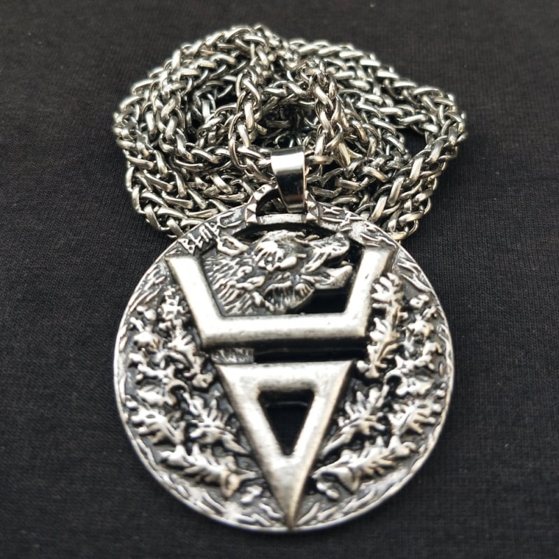 Ogrlica s Velesovim simbolom od cinkove legure, slavenski amulet s medvjeđim likom – vintage muški nakit