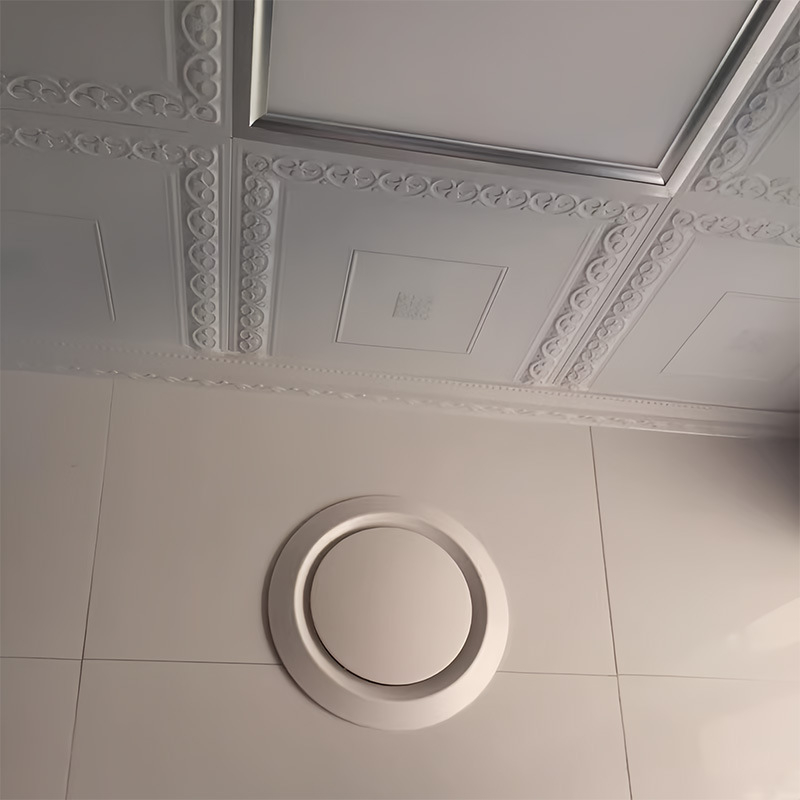 Kruhový difúzor vzduchu z ABS, vnútorné použitie, čerstvý vzduch, nastaviteľný, biely, model 008
